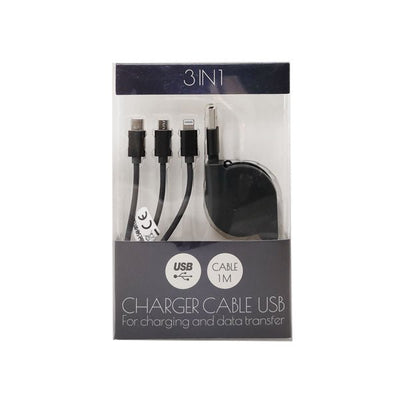 Charger Cable Usb 1 Metre 3 In 1 - EuroGiant