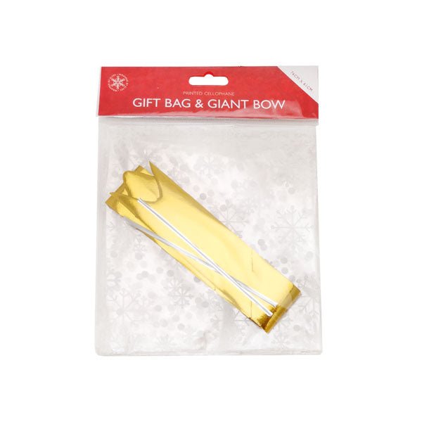 Christmas Cellophane Gift Bag & Bow - EuroGiant