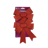 Christmas Glitter Bows 2 Pk - EuroGiant