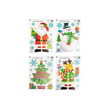 Christmas Glitter Window Stickers - EuroGiant