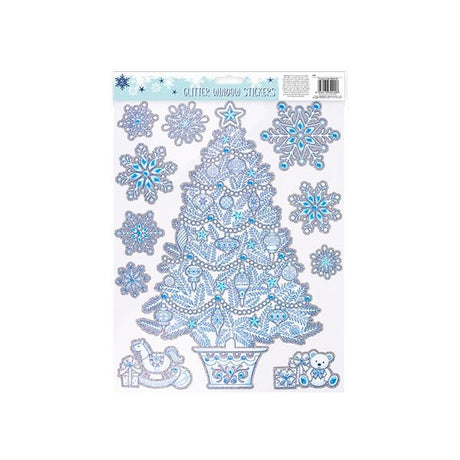 Christmas Glitter Window Stickers - EuroGiant