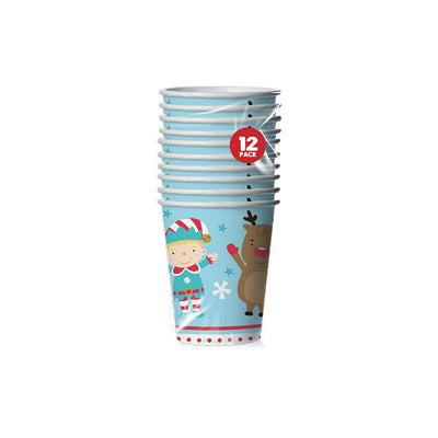 Christmas Paper Cups 12 Pack - EuroGiant