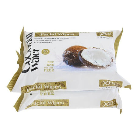 Coconut Water Facial Wipes Twin Pk - EuroGiant