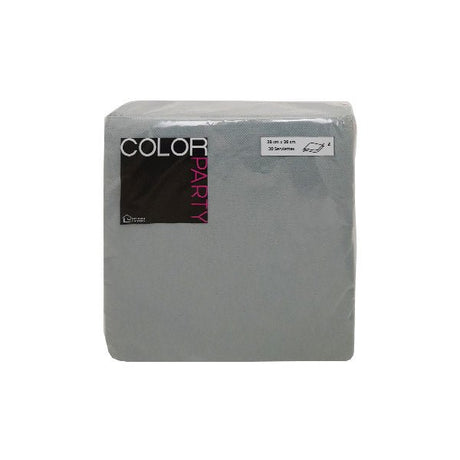 Color Party Napkin Grey 30 Pack - EuroGiant