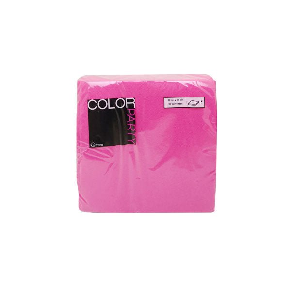 Color Party Serviettes Pink 30 Pack - EuroGiant