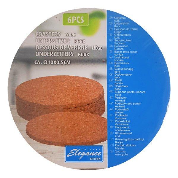 Cuisine Elegance Cork Coaster Set 6 Pcs - EuroGiant