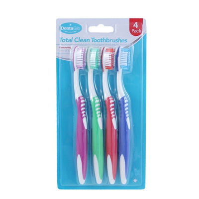 Denta Glo Total Clean Toothbrushes 4 Pk - EuroGiant