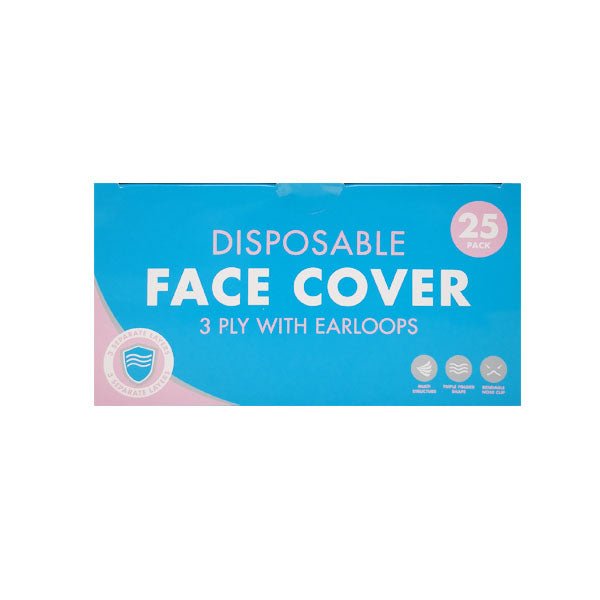 Disposable Face Masks Pink 3 Ply 25 Pk - EuroGiant