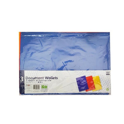 Document Wallets Foolscap Size 3 Pack - EuroGiant