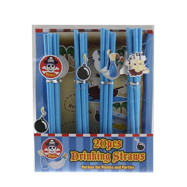 Drinking Straws Assorted Pirate 20 Pk - EuroGiant
