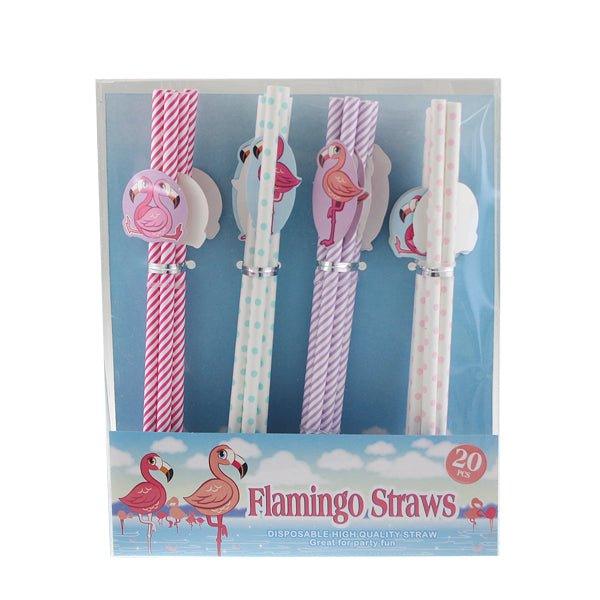 Drinking Straws Flamingo 20 Pk - EuroGiant