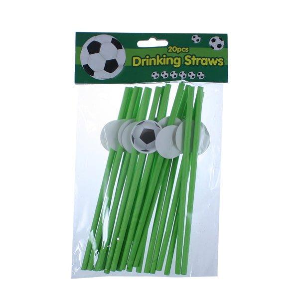 Drinking Straws Football 20 Pk - EuroGiant