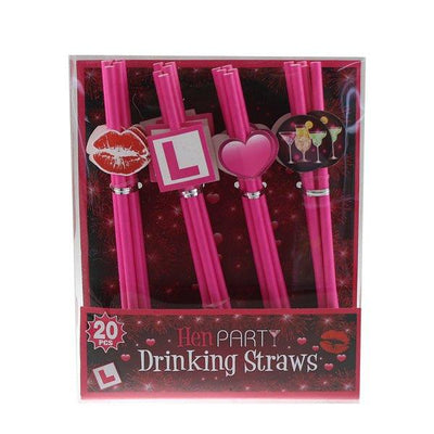 Drinking Straws Hen Party 20 Pk - EuroGiant