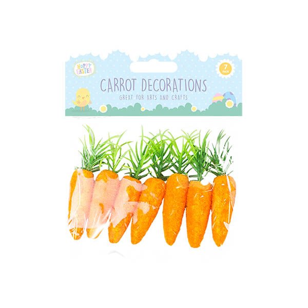 Easter Bonnet Carrot Decorations 7 Pack - EuroGiant