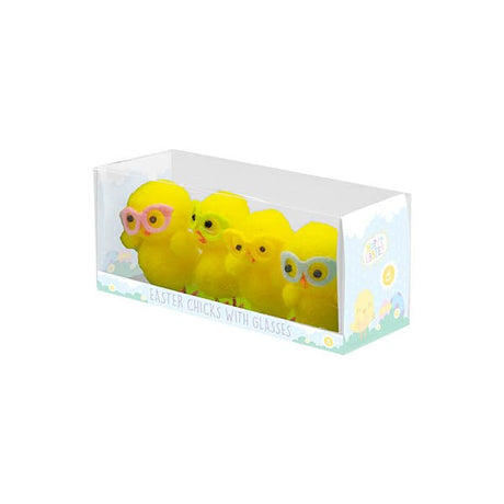 Easter Chicks With Glasses 4 Pack - EuroGiant