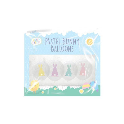 Easter Pastel Bunny Balloons 9 Pack - EuroGiant