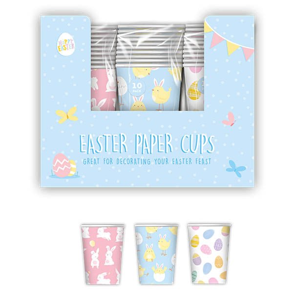 Easter Printed Paper Cups 10 Pack - EuroGiant