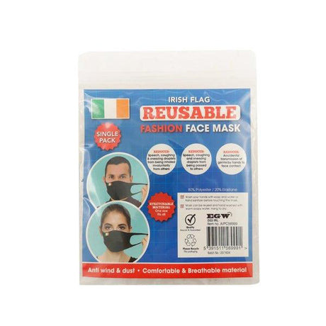 Fashion Face Mask Reusable Irish Flag Bl - EuroGiant