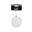 Feather Effect White Bauble 10cm - EuroGiant