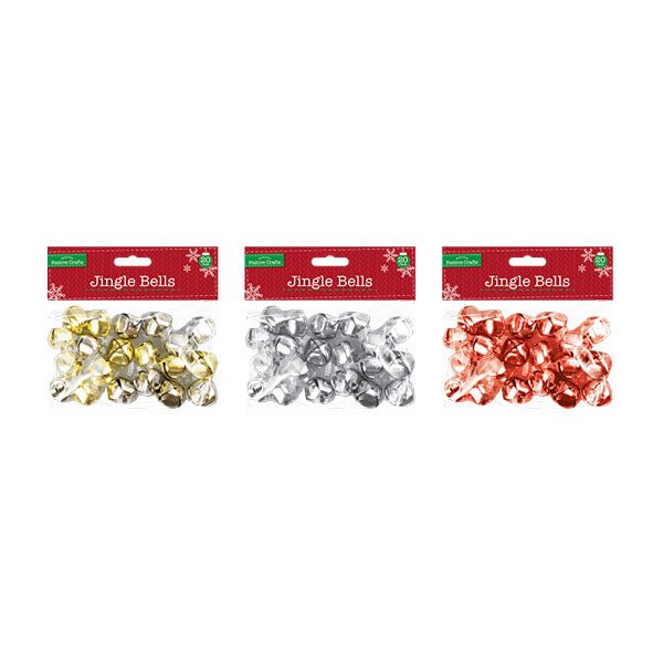 Festive Crafts Large Jingle Bells 20 Pk - EuroGiant