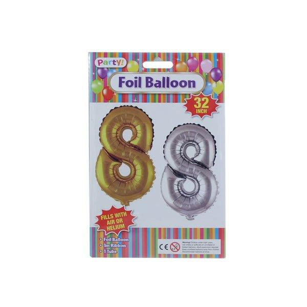 Foil Balloon 32 Inch Number 8 - EuroGiant