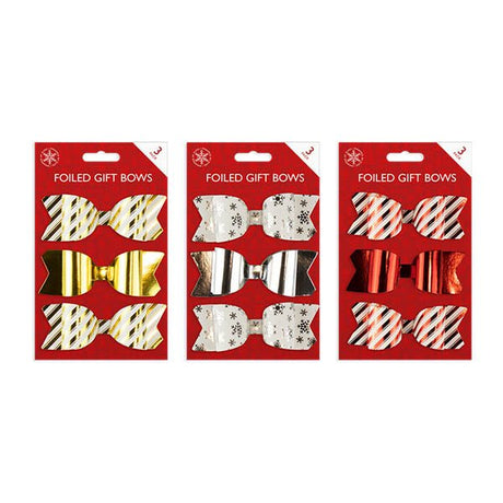 Foiled Gift Bows 3 Pack - EuroGiant