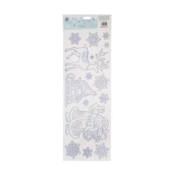 Glitter Christmas Window Stickers Assorted - EuroGiant