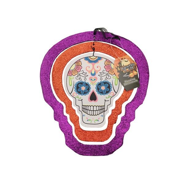 Glitter Skull Shaped Hanging Decoration - EuroGiant