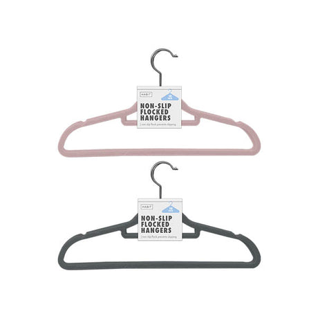 Habit Non Slip Flocked Hangers 10 Pack - EuroGiant