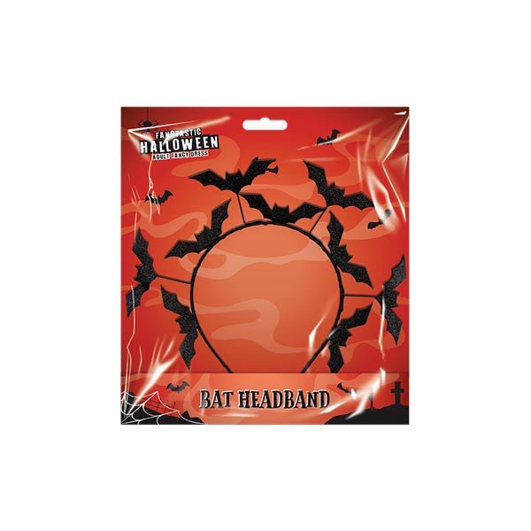 Halloween Black Glitter Bat Headband - EuroGiant