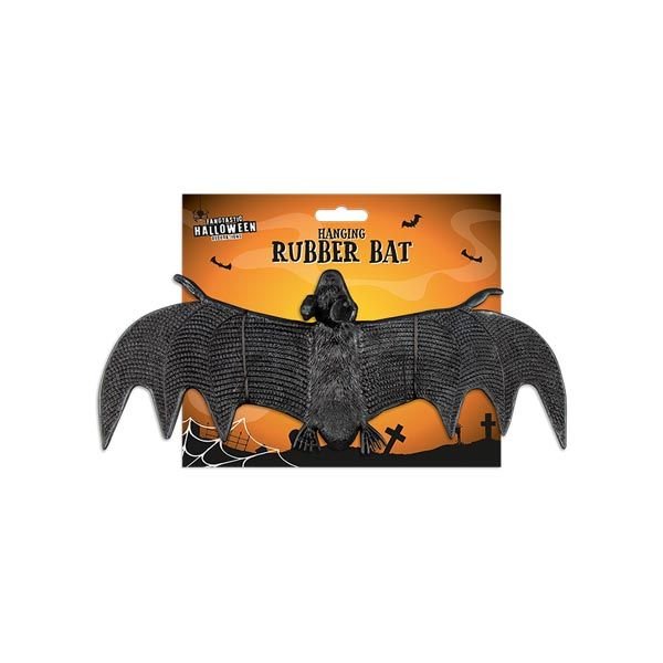 Halloween Hanging Rubber Bat 30cm - EuroGiant