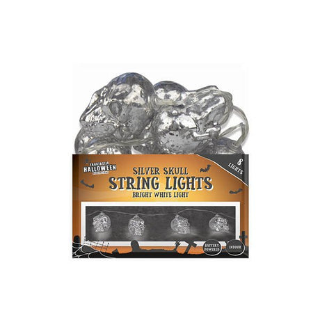 Halloween Silver Skull String Lights 1.5 - EuroGiant