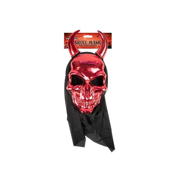 Halloween Skull Mask With Devil Horns - EuroGiant