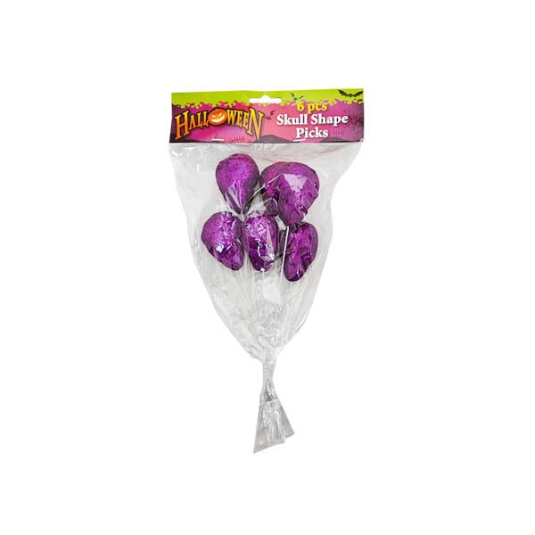 Halloween Skull Shape Picks 6 Pk - EuroGiant