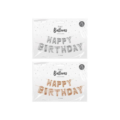 Happy Birthday Metallic Foil Balloons - EuroGiant