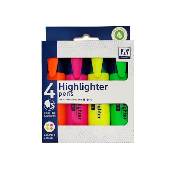 Highlighter Pens 4 Pack - EuroGiant