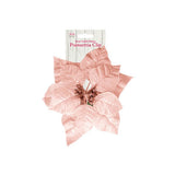 Holly & Ivy Glitter Poinsettia Clip - EuroGiant