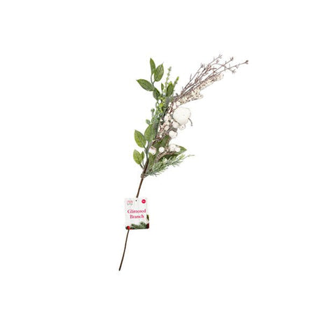 Holly & Ivy Glittered Branch 65cm - EuroGiant