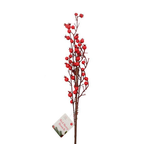 Holly & Ivy Red Berry Branch 70cm - EuroGiant