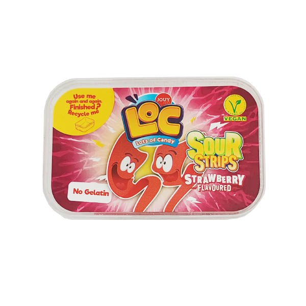 Jouy & Co Sour Strips Strawberry Tub 200 - EuroGiant