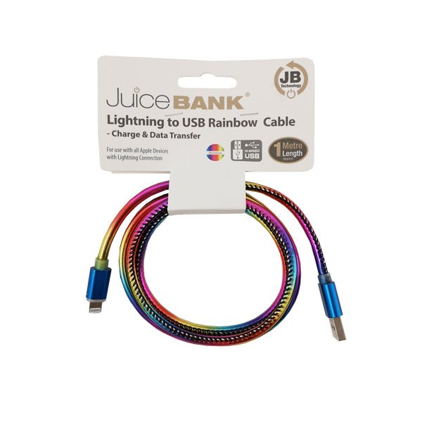 Juice Bank Lightning To Usb Rainbow Cabl - EuroGiant