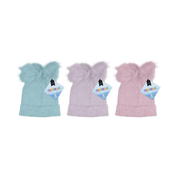 Kids Pom Pom Hat With Metallic Thread EuroGiant