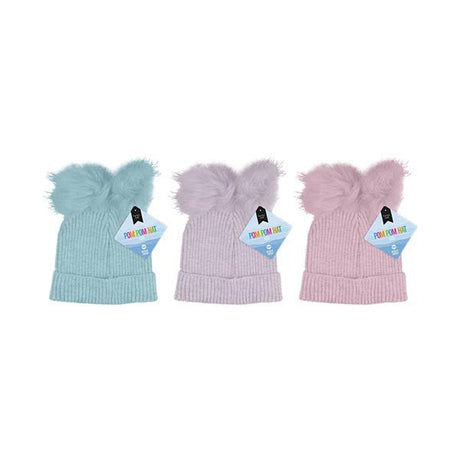 Kids Pom Pom Hat With Metallic Thread - EuroGiant