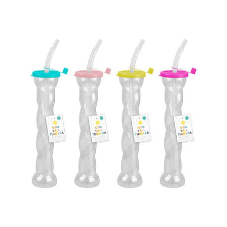 Kids Tall Tumbler With Flexi Straw 400ml - EuroGiant