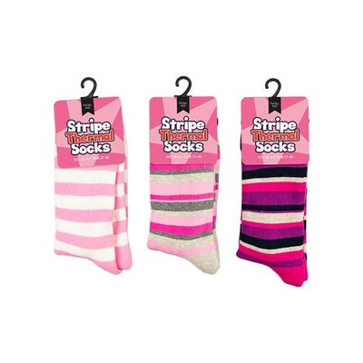 Ladies Stripe Thermal Socks - EuroGiant