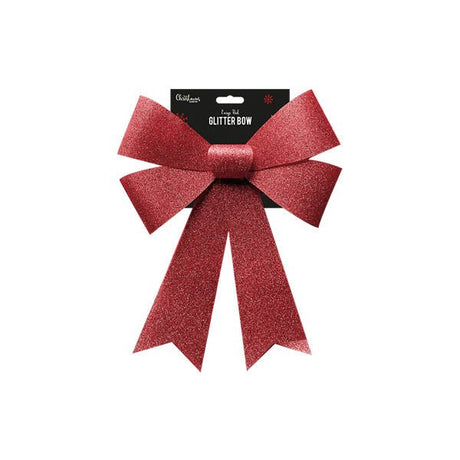 Large Red Glitter Bow 43x30x6cm - EuroGiant