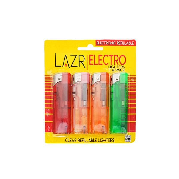 Lazr Electro Refillable Lighters 4 Pack - EuroGiant