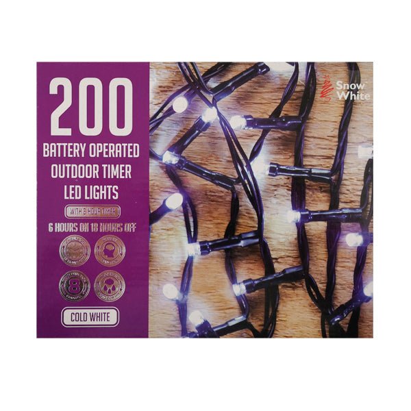 Led Light Chain 200 Cold White B/o - EuroGiant