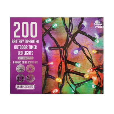 Led Light Chain 200 Multi Coloured B/o - EuroGiant