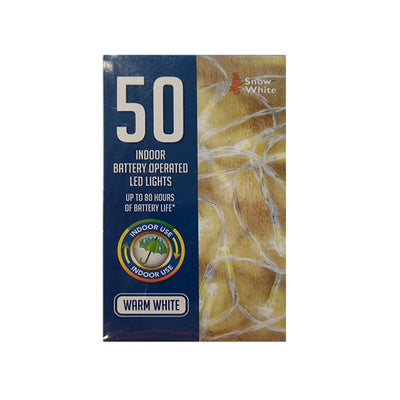 Led Light Chain 50 Warm White B/o - EuroGiant